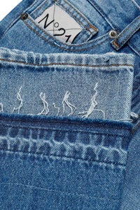 Washed denim trousers - Blue Denim