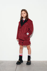Check jacket - Tomato Red
