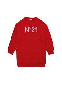 Casual dress with logo - Tomato Red