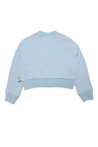 Sweatshirt à boutons avec strass - Light Sky Blue