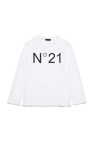 Long-sleeved T-shirt with logo - White