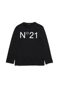 T-shirt à manches longues avec logo - Black