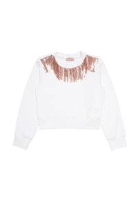 Sweatshirt à broderie - White