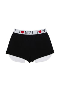 Elasticated waist shorts - Black