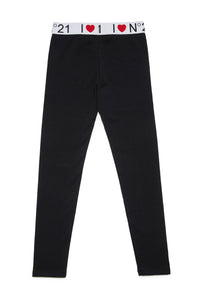 Legging with elasticated waistband - Black
