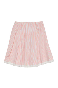 Striped flared skirt - Papaya