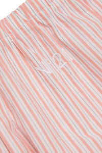 Striped flared skirt - Papaya