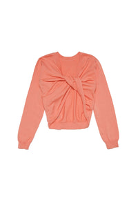 Pull à fronces en maille - Papaya