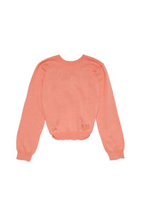 Pull à fronces en maille - Papaya