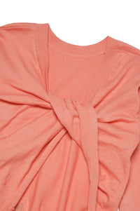 Pull à fronces en maille - Papaya