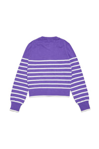 Cardigan à rayures en maille - Purple
