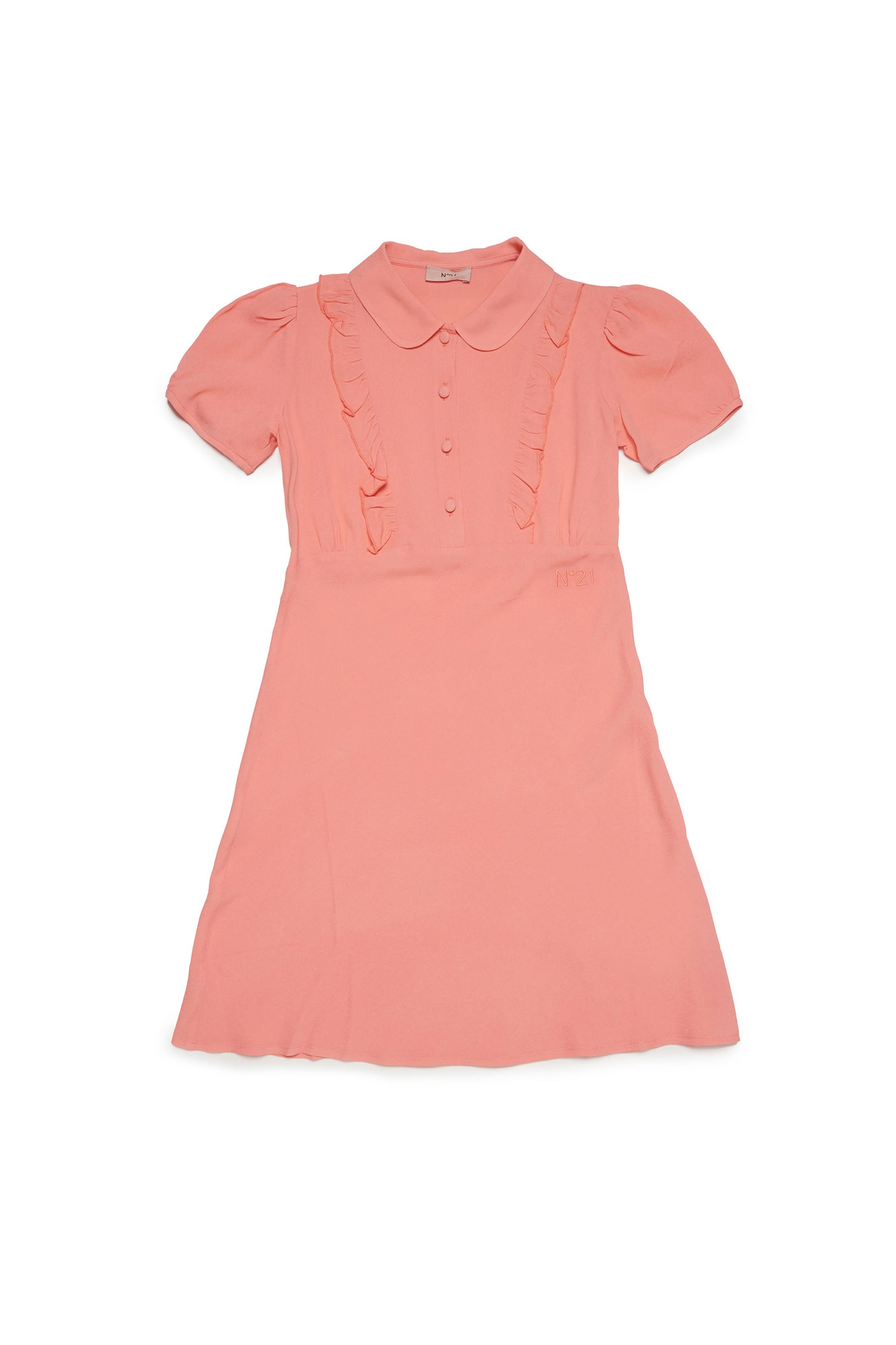 Robe évasée à volants - Papaya