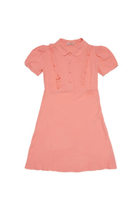 Flared dress with ruffles - Papaya