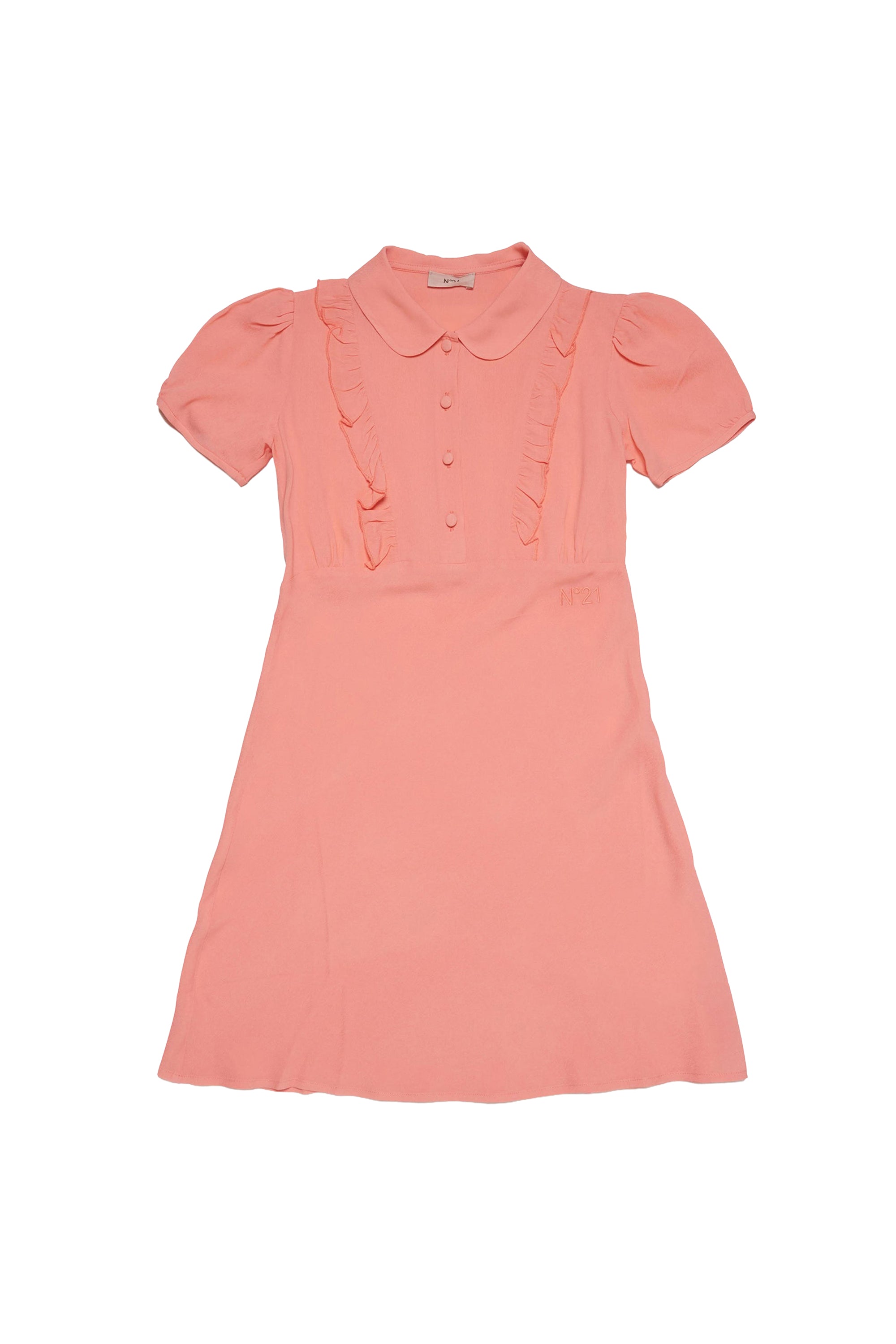 Flared dress with ruffles - Papaya