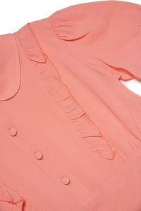 Robe évasée à volants - Papaya