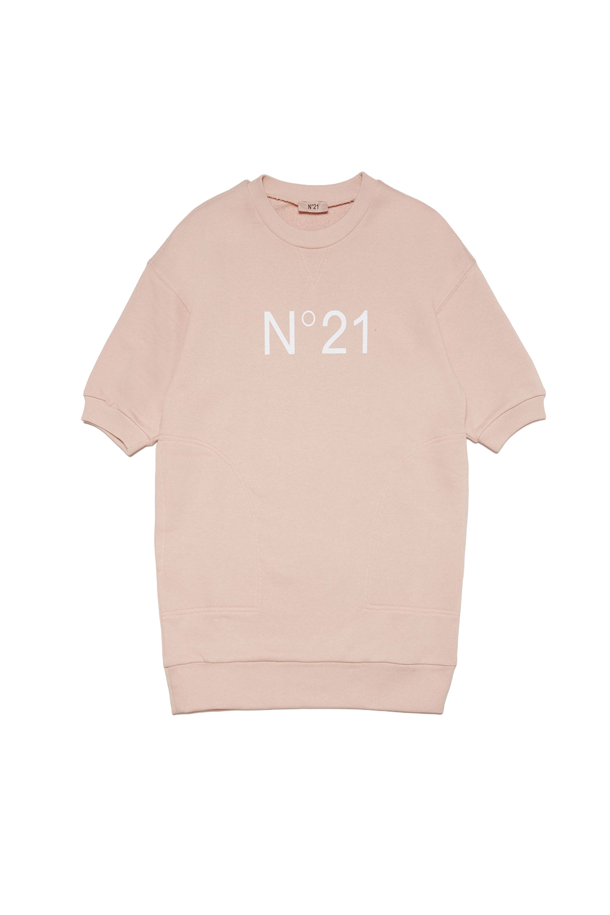 Short-sleeved dress with logo - Evening Sand Pink