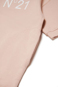 Short-sleeved dress with logo - Evening Sand Pink