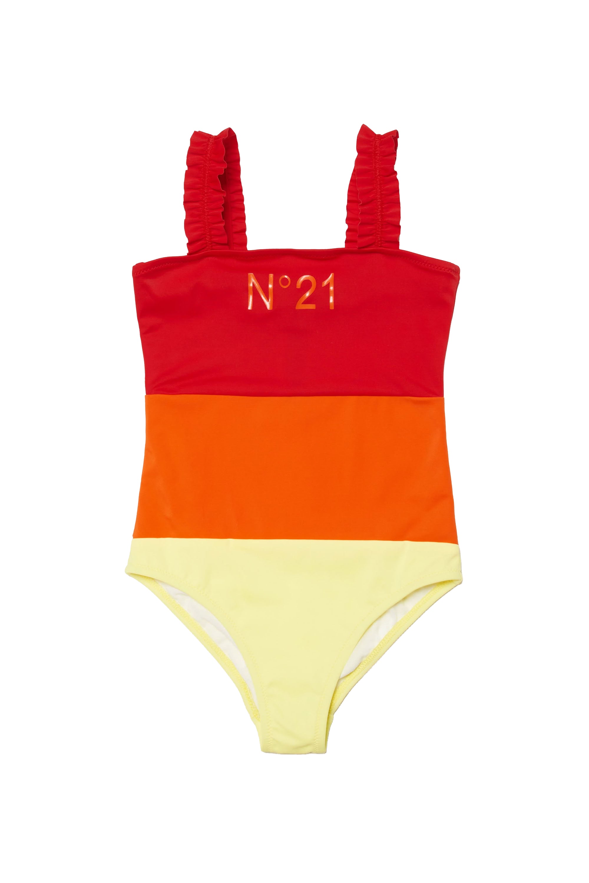 Striped one-piece swimming costume - Multicolor Rainbow