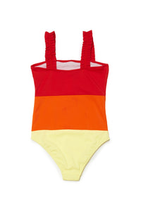 Striped one-piece swimming costume - Multicolor Rainbow