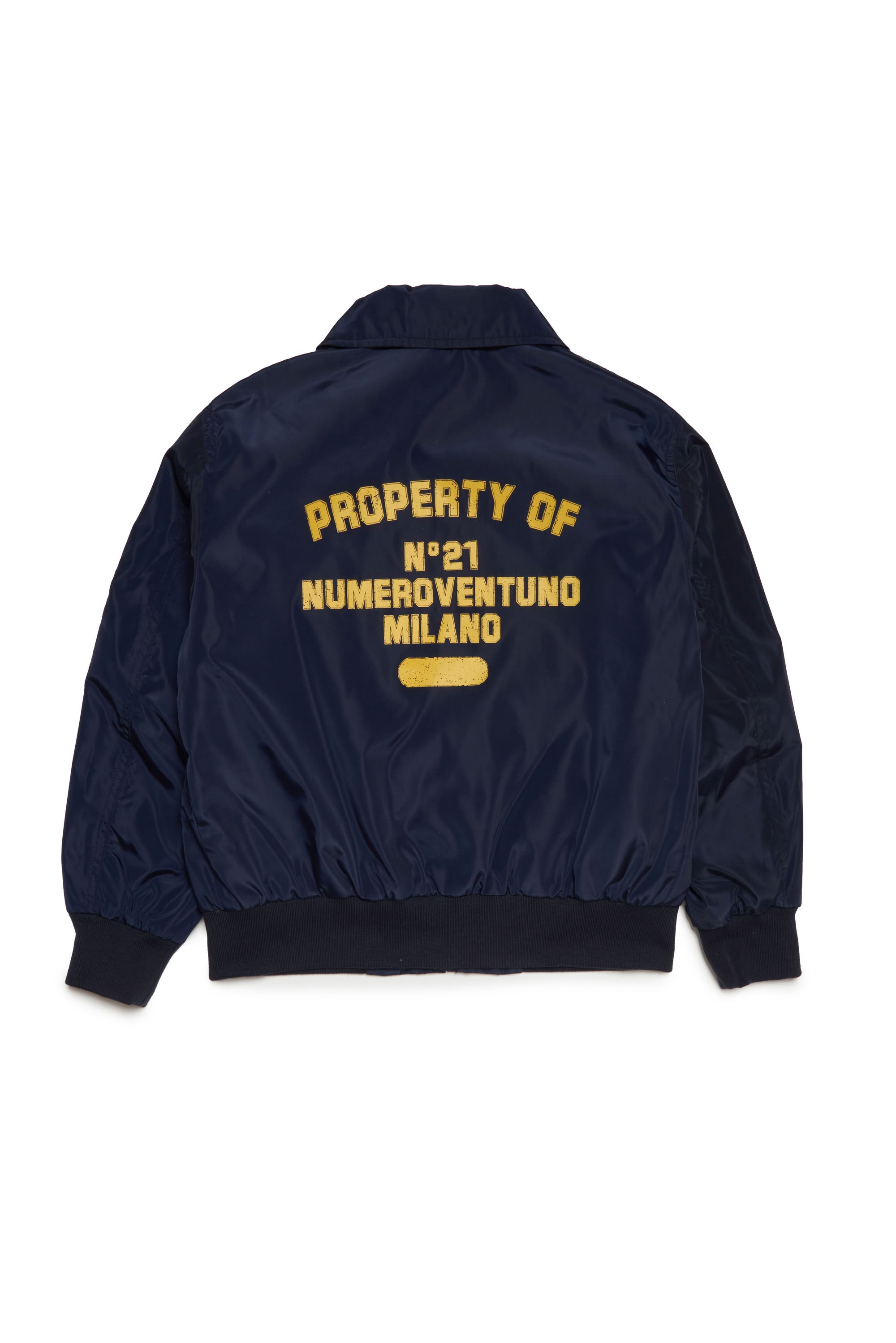 Zip bomber with logo - Navy Blue