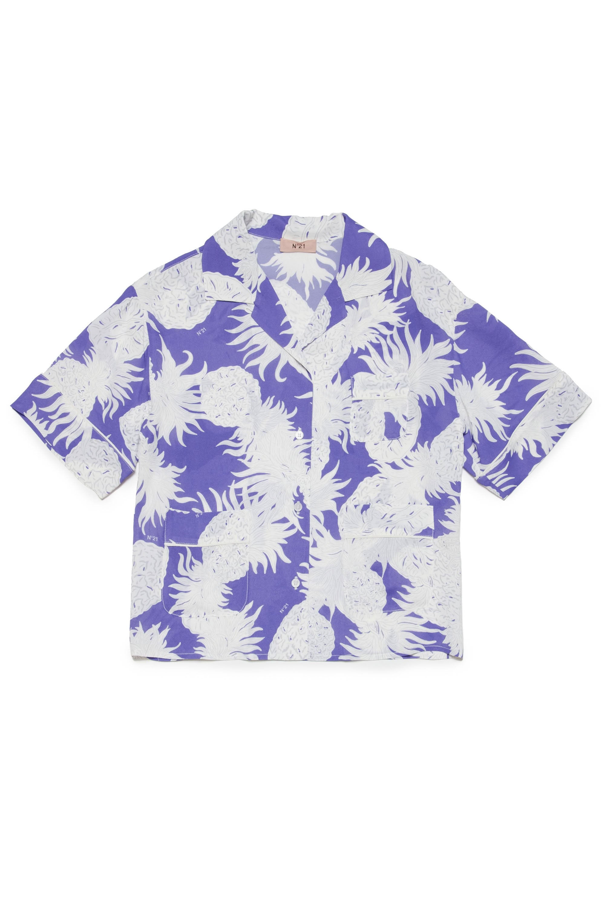 Short-sleeved printed shirt - Purple