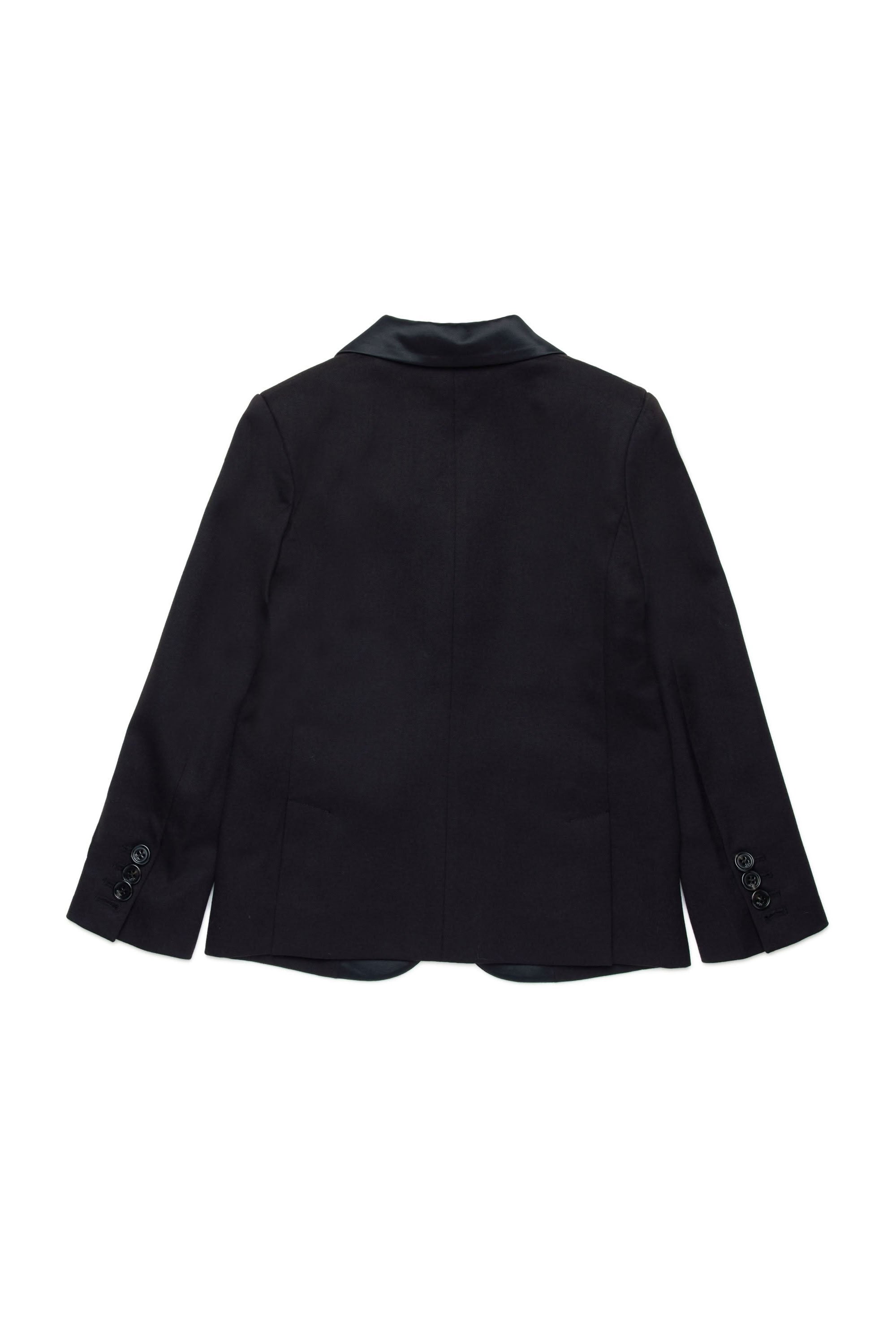 Wool button blazer - Black