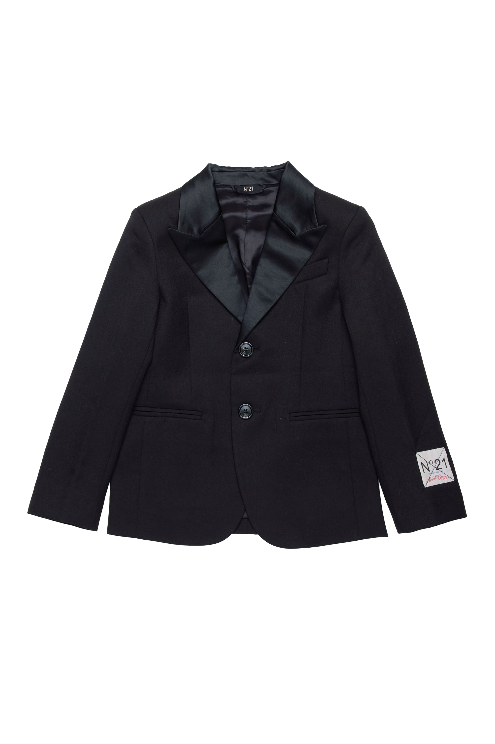 Wool button blazer - Black