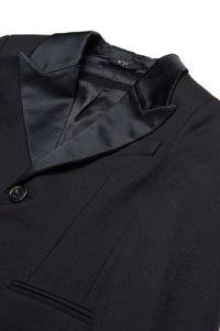 Wool button blazer - Black