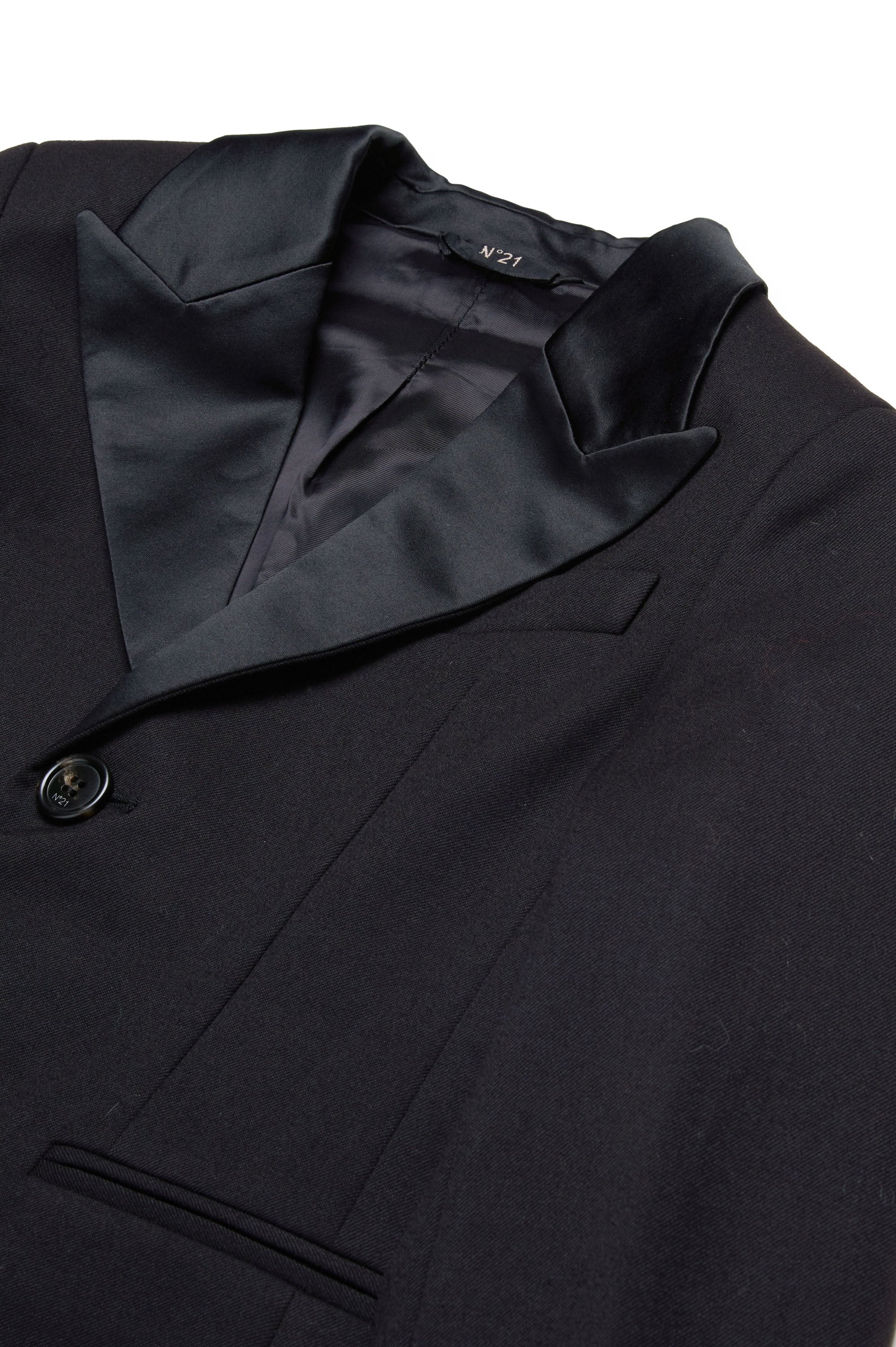 Wool button blazer - Black