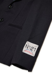 Wool button blazer - Black