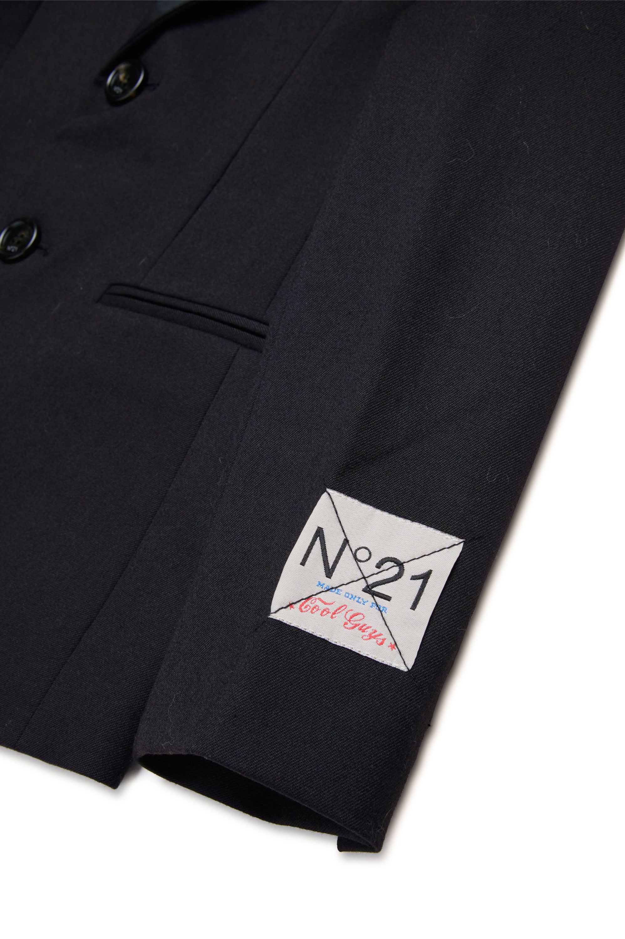Wool button blazer - Black