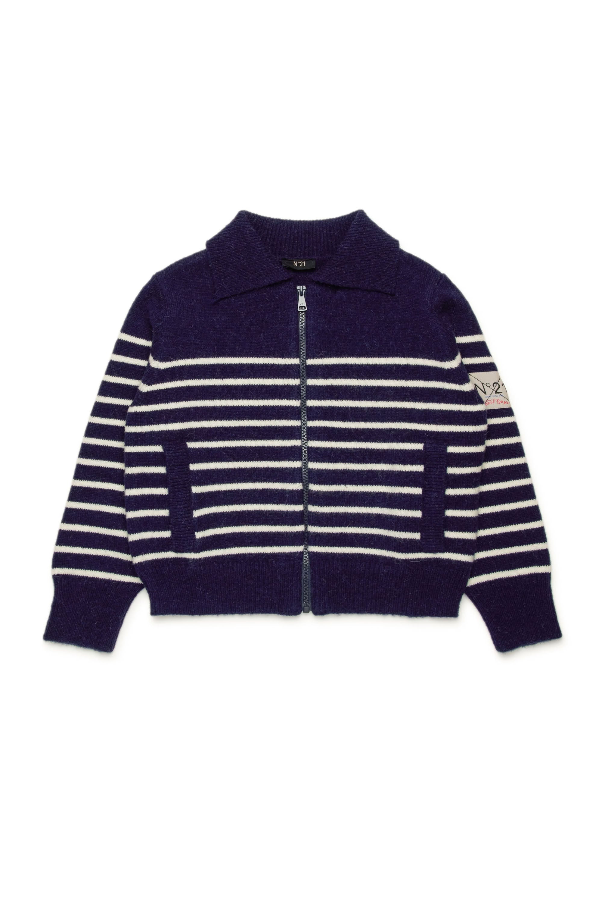 Wool striped cardigan - Sailor Blue