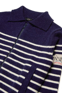 Wool striped cardigan - Sailor Blue