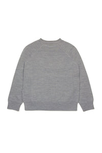Jumper with wool logo - Medium Grey Melange