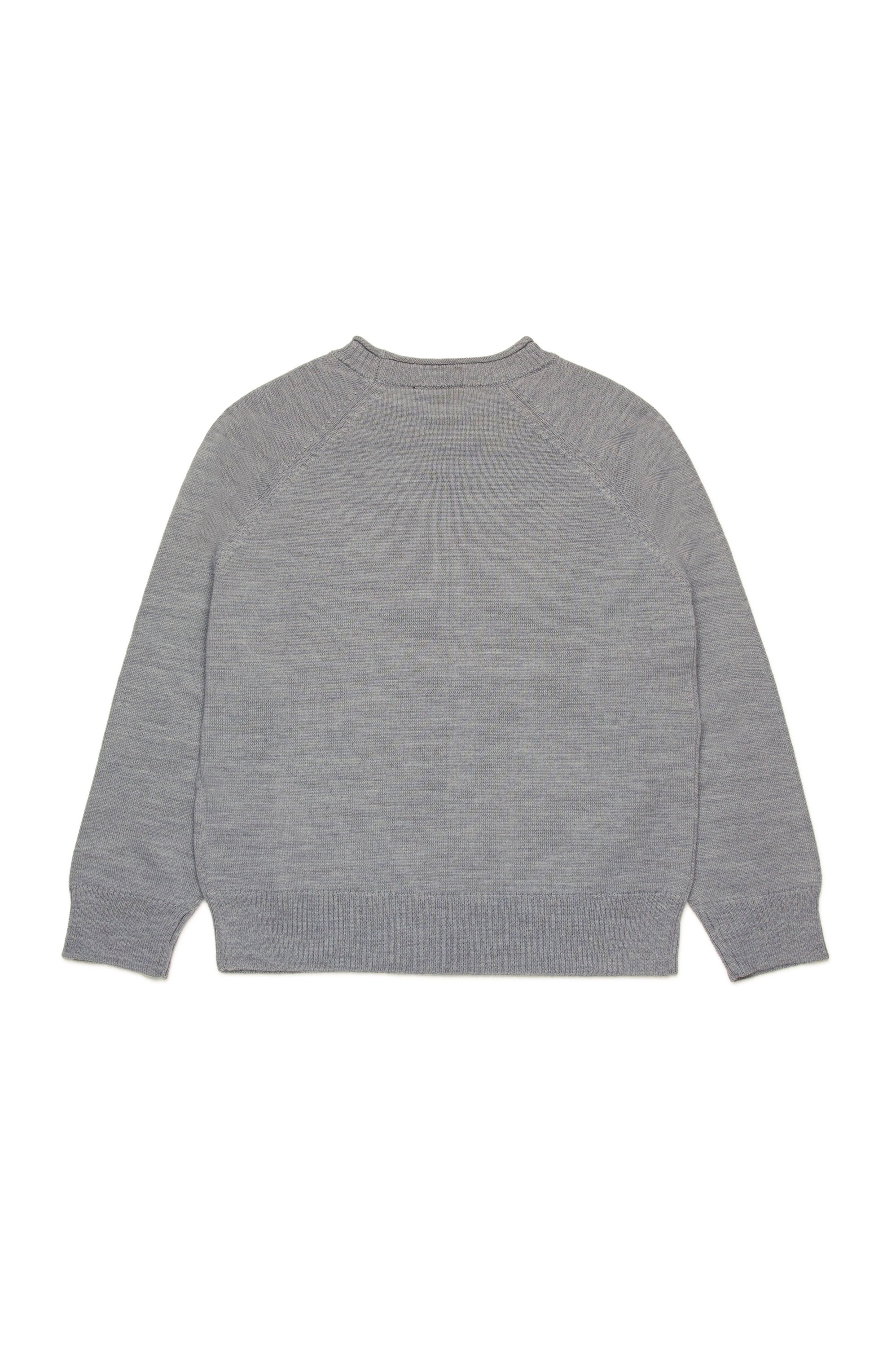 Jumper with wool logo - Medium Grey Melange