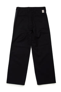 Pantalon bi-matière en laine - Black