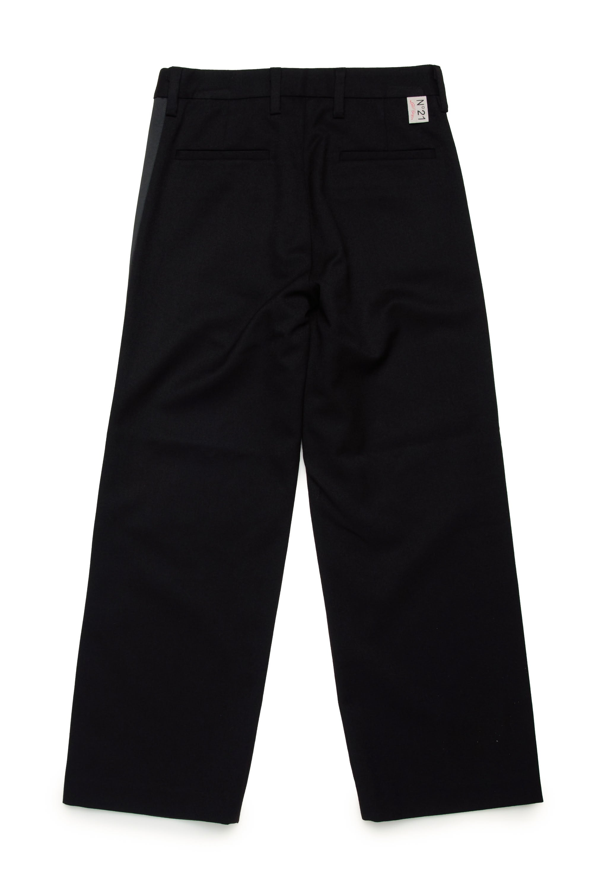 Pantalon bi-matière en laine - Black
