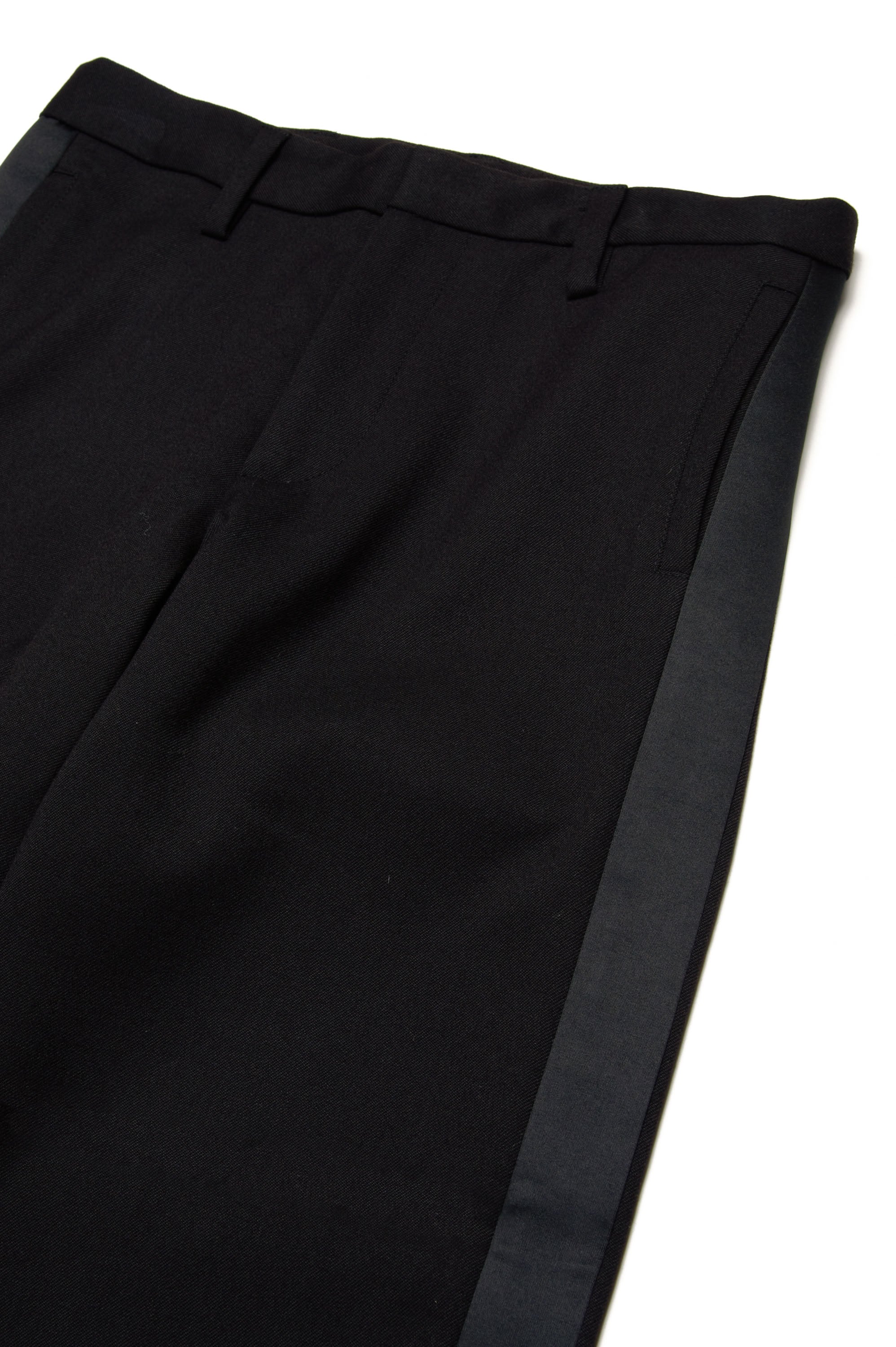Pantalon bi-matière en laine - Black
