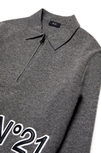 Sweatshirt with wool logo - Steel Grey