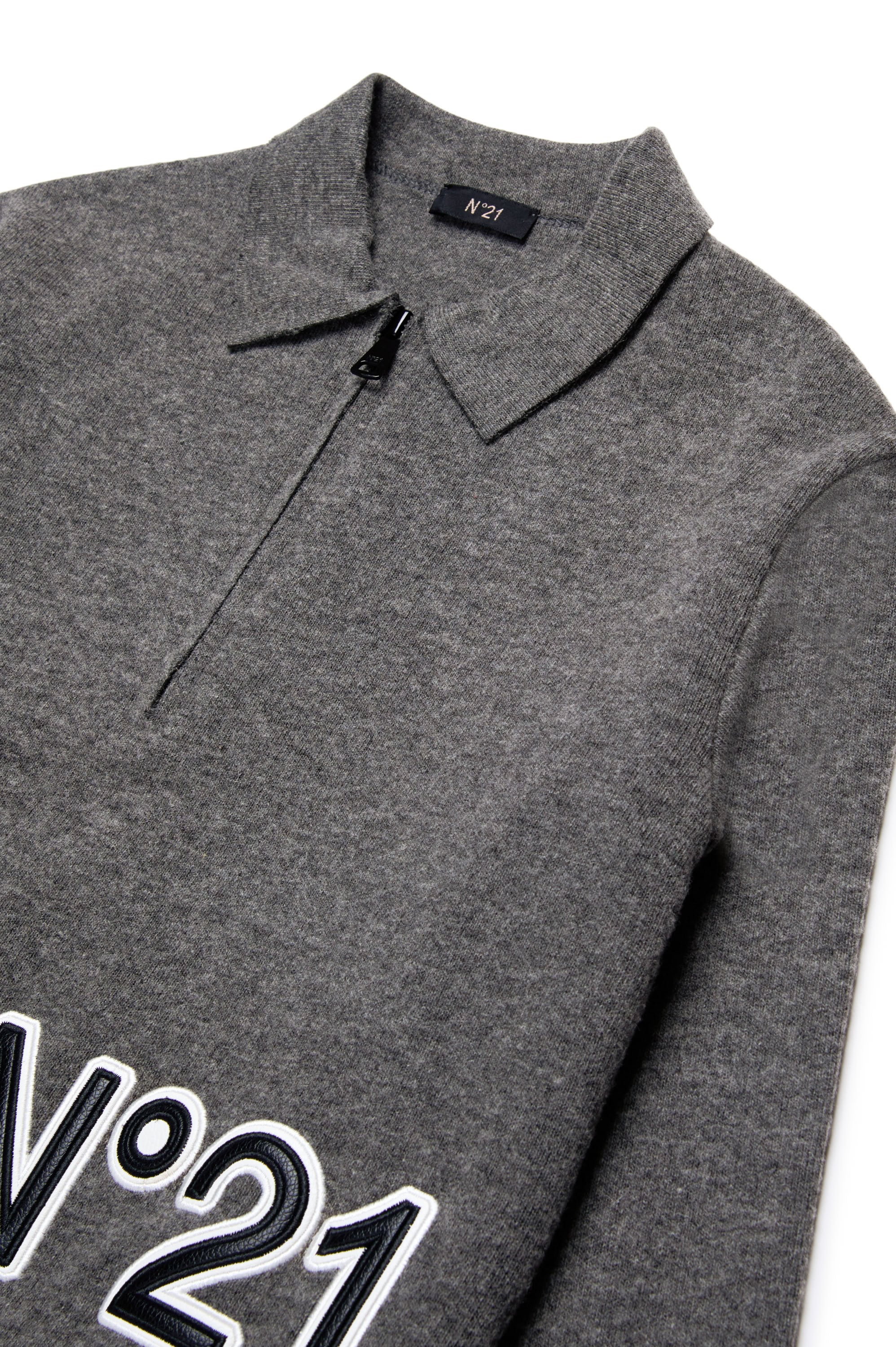 Sweatshirt with wool logo - Steel Grey