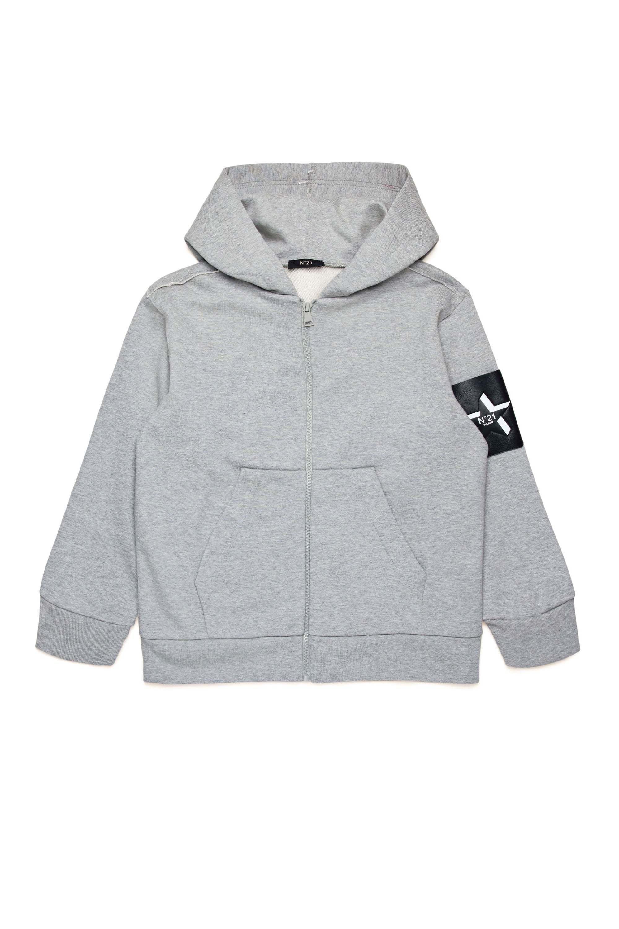 Zip hoodie with pocket - Medium Grey Melange
