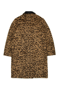 Jacquard print coat - Tannin Brown