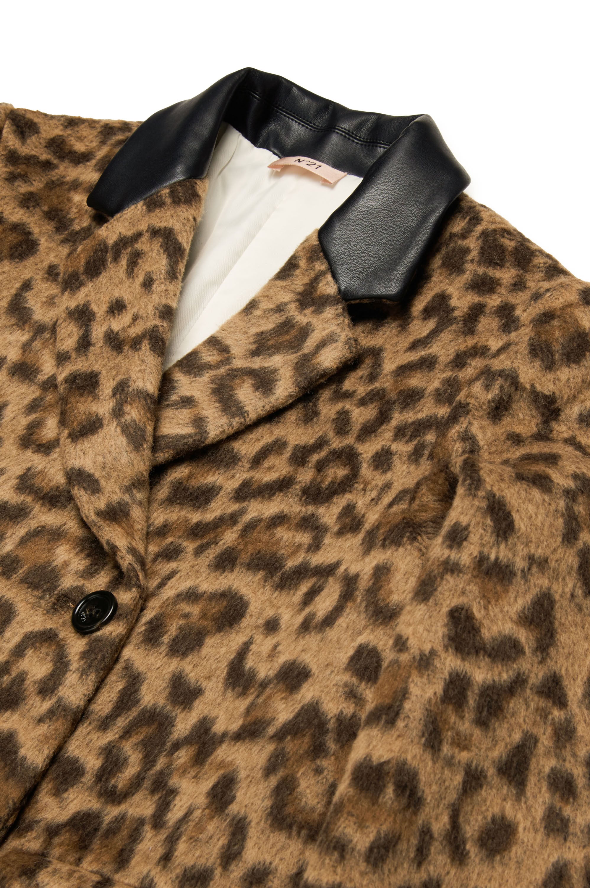 Jacquard print coat - Tannin Brown