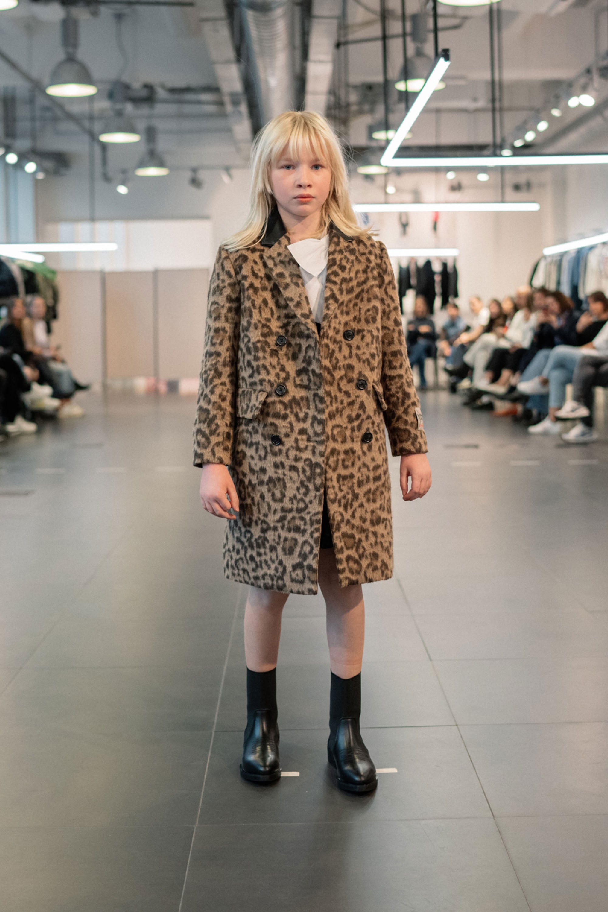 Jacquard print coat - Tannin Brown