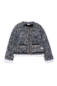 Veste à imprimé jacquard en laine mélangée - Black