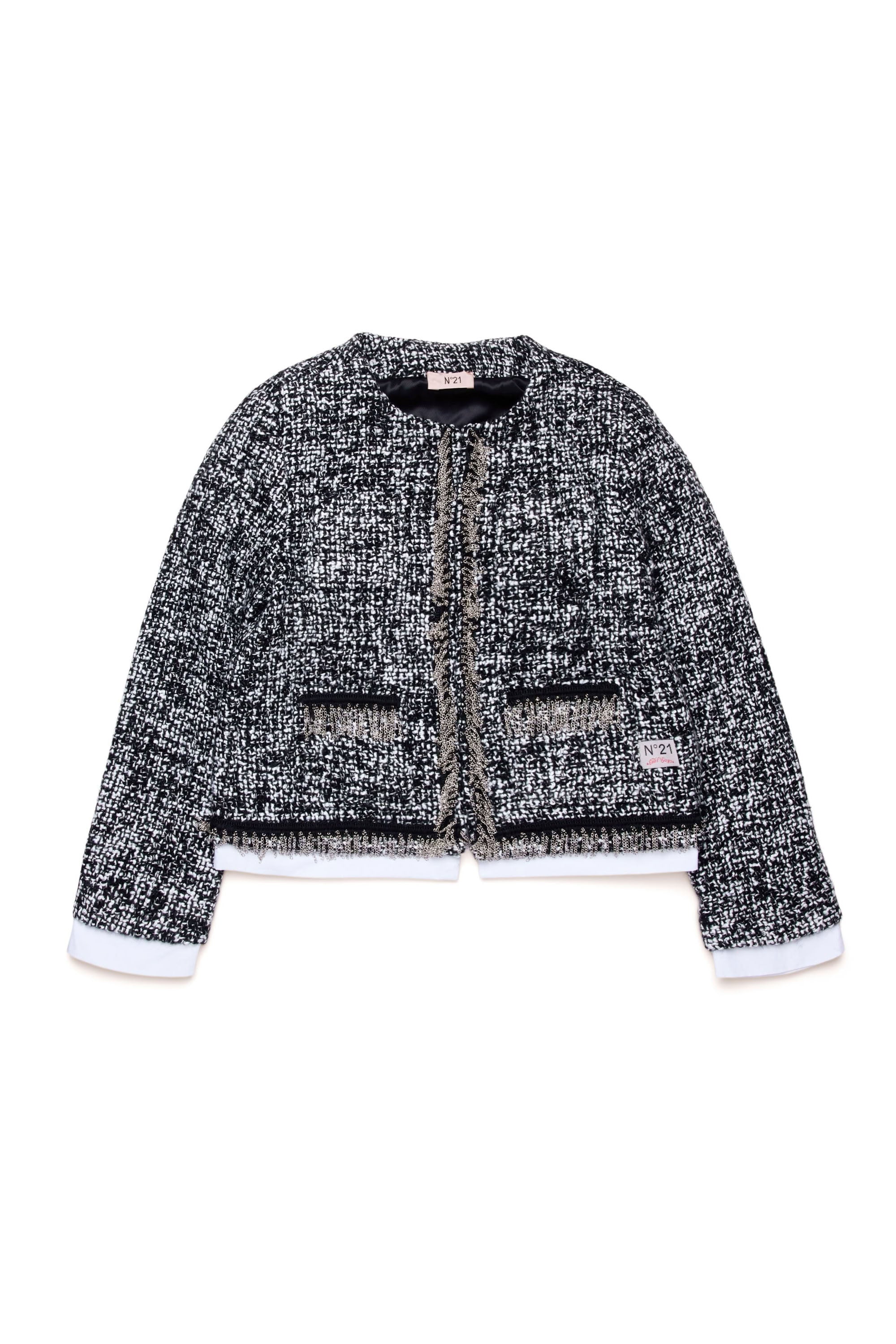 Veste à imprimé jacquard en laine mélangée - Black
