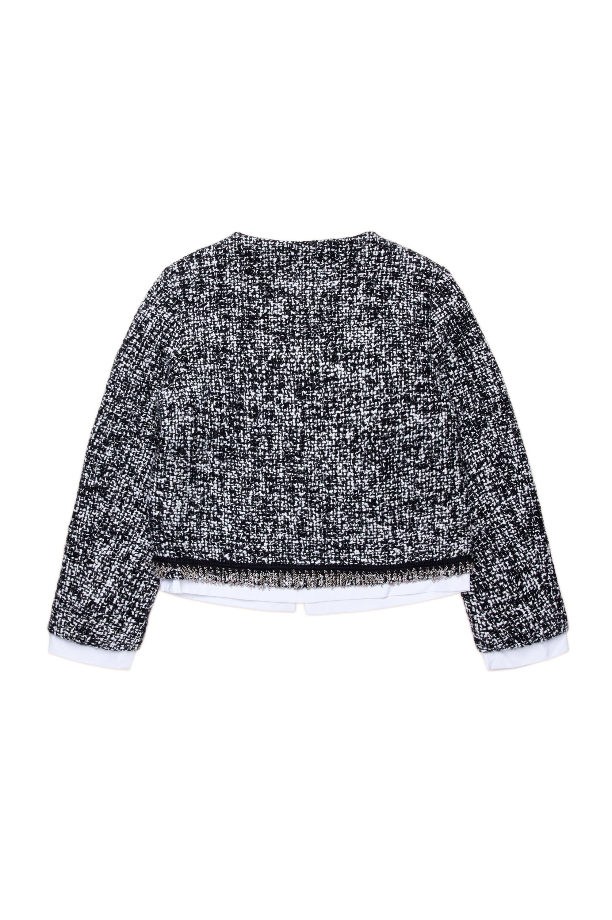 Veste à imprimé jacquard en laine mélangée - Black