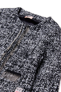 Veste à imprimé jacquard en laine mélangée - Black
