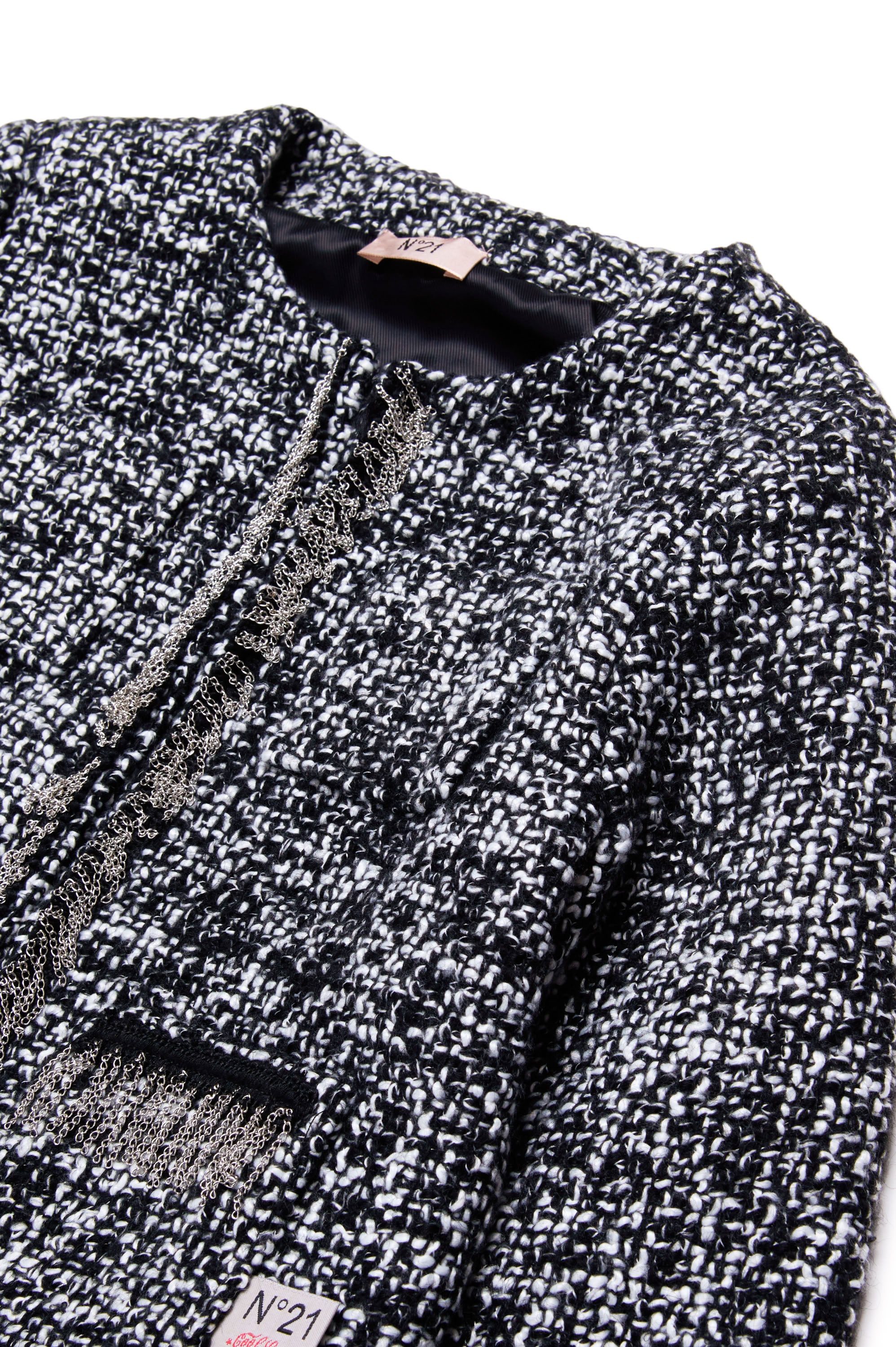 Veste à imprimé jacquard en laine mélangée - Black