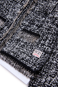 Veste à imprimé jacquard en laine mélangée - Black